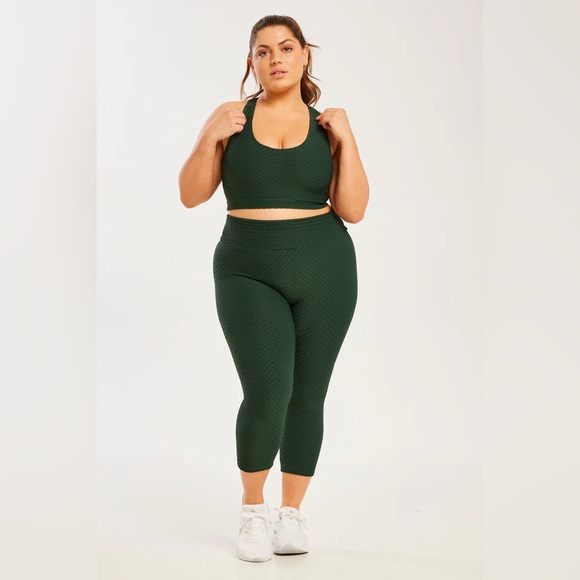 Booty By Brabants Curvy Croco Skin Leggings in Green,  OSFM - Picture 4 of 14